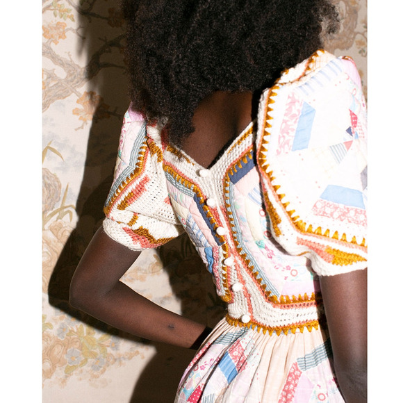 Sea New York Quin Mini Dress patchwork knit quilted BoHo size extra small XS - Picture 2 of 15